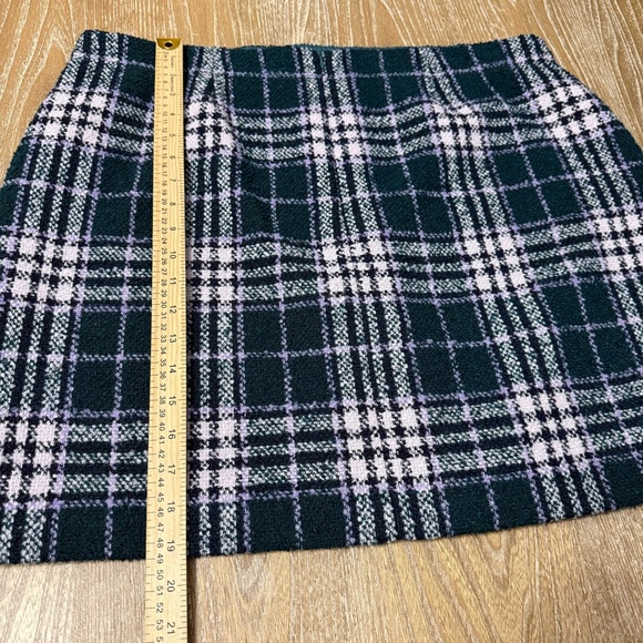 LOFT Boucle Plaid Tartan Tweed A-Line Mini Skirt Women’s 18 Preppy Lined Pockets - Picture 5 of 10